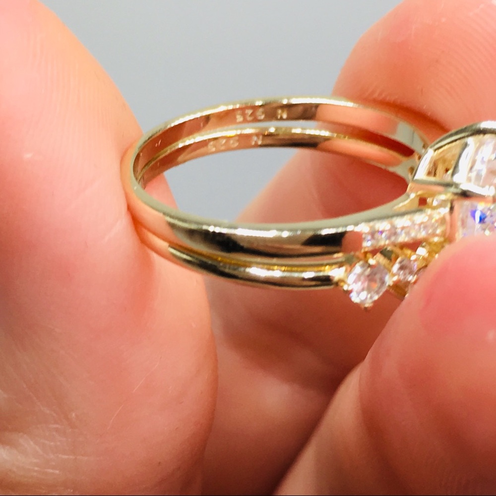 ❌ SOLD ❌ 14k yellow gold 3 ring set diamond - Picture 7 of 8